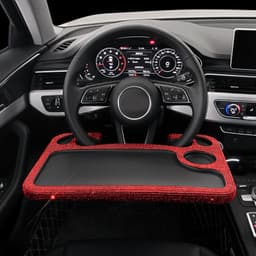 image-Car Steering Wheel Diamond Inlaid Interior Dining Table