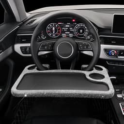 image-Car Steering Wheel Diamond Inlaid Interior Dining Table