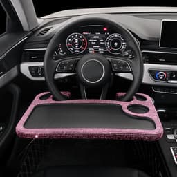 image-Car Steering Wheel Diamond Inlaid Interior Dining Table