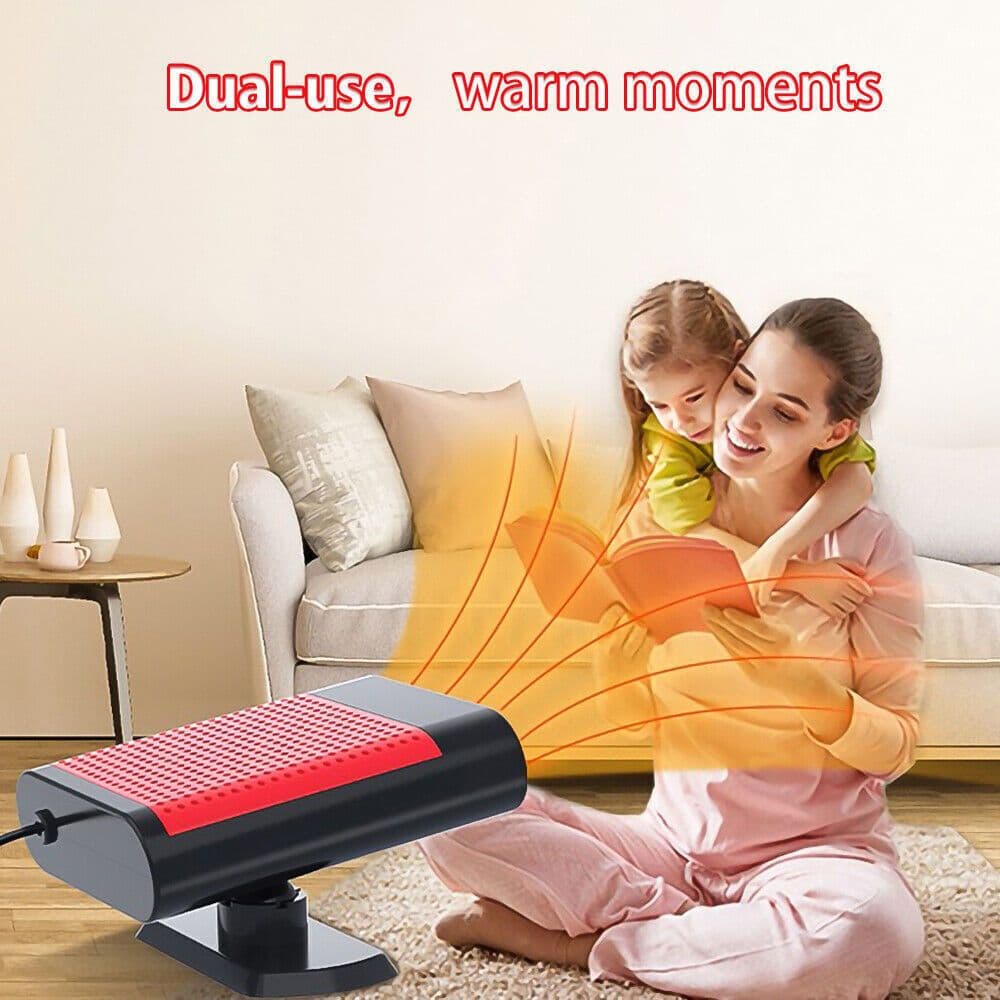 image-1000W Car Heater 12V Portable Electric Heating Fan Defogger Defroster Demister