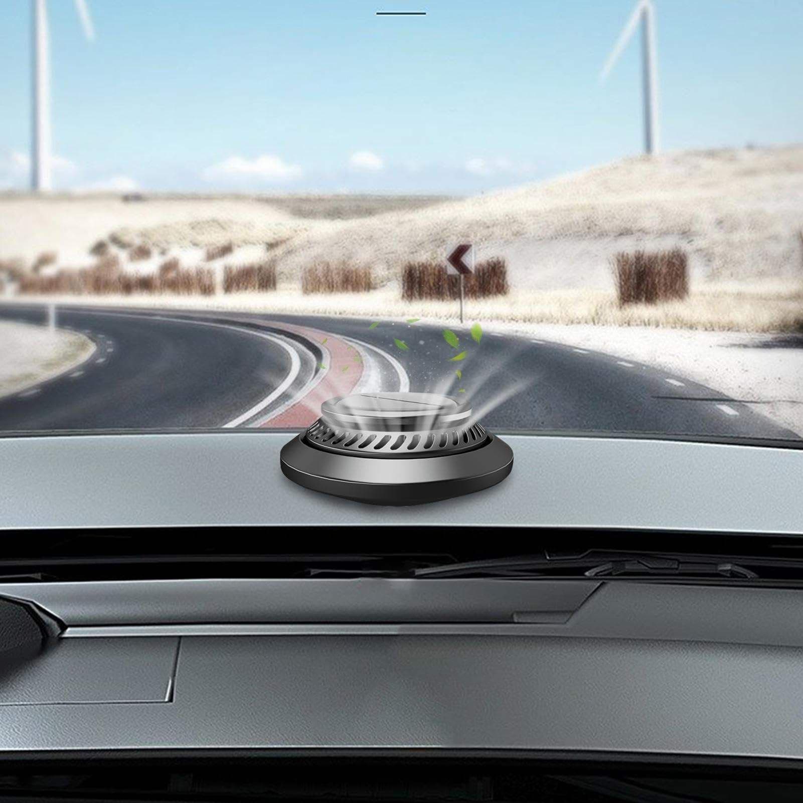 image-Car Air Freshener, Solar Rotating Car Essential Oil Diffuser, Car Interior Decor Accessories, Odor Eliminator For Car Office Home Car Aromatherapy Car Essential Oil Diffuser Auto Diffuser