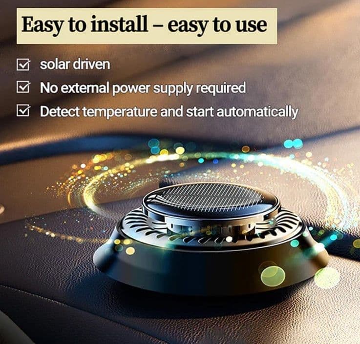 image-Car Air Freshener, Solar Rotating Car Essential Oil Diffuser, Car Interior Decor Accessories, Odor Eliminator For Car Office Home Car Aromatherapy Car Essential Oil Diffuser Auto Diffuser