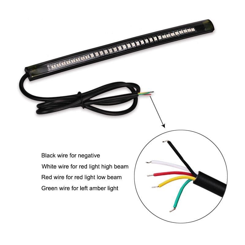 image-Universal Flexible Led Strip Tail Stop Light Motorcycle 48 SMD Led Tail Turn Signal Brake License Plate Light Strip Motorcycle