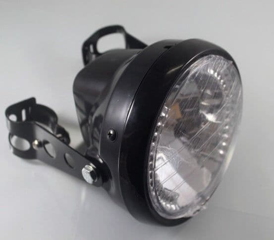 image-Motorcycle Headlight Turn Signal Indicator Blinker Light With Bracket Headlamp For Cafe Racer