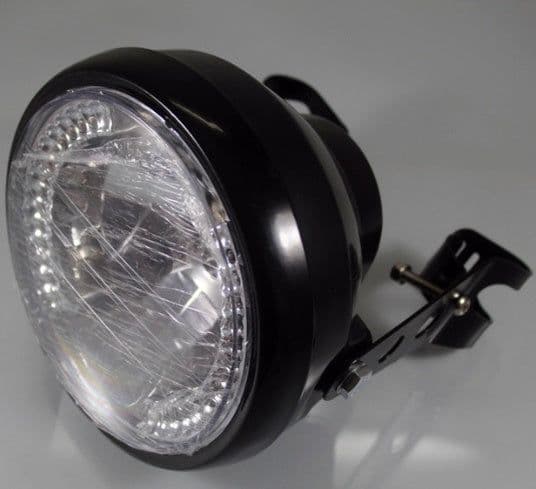 image-Motorcycle Headlight Turn Signal Indicator Blinker Light With Bracket Headlamp For Cafe Racer