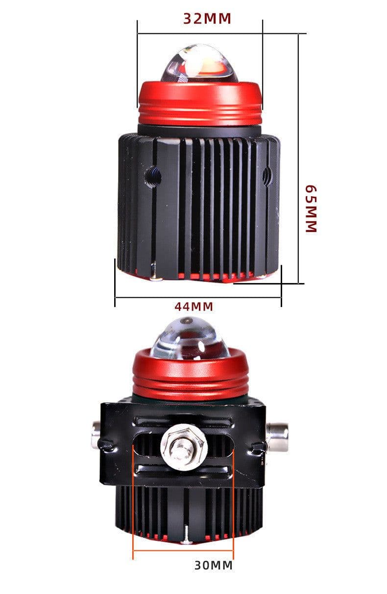 image-Small Steel Cannon LED Spotlight Motorcycle Lens Spotlight