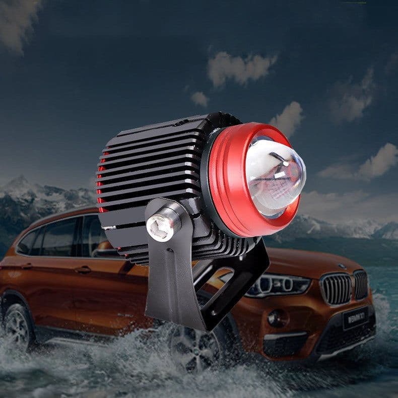 image-Small Steel Cannon LED Spotlight Motorcycle Lens Spotlight