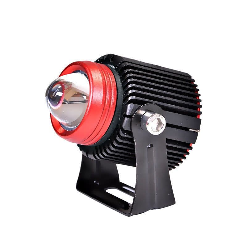 image-Small Steel Cannon LED Spotlight Motorcycle Lens Spotlight