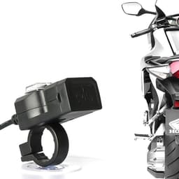 image-Dual USB port 12V waterproof motorcycle handlebar charger 5V 1A / 2.1A power adapter plug for mobile phone