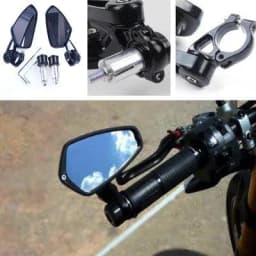 image-Motorcycle accessories high grade motorcycle retrofitted mirror hand, mirror 22MM all aluminum reversing mirror