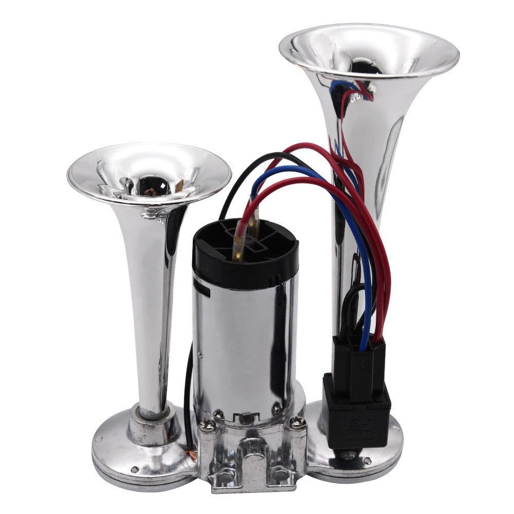 image-Car And Motorcycle Modified 12V/24V Double Pipe Conjoined Electric Horn With Air Pump