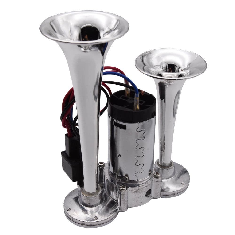 image-Car And Motorcycle Modified 12V/24V Double Pipe Conjoined Electric Horn With Air Pump