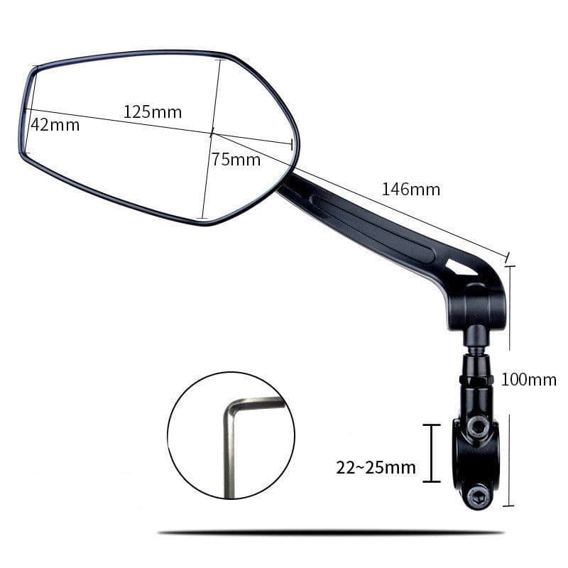image-Bicycle Mirror Mountain Bike Electric Bike HD Wide Angle Rearview Mirror