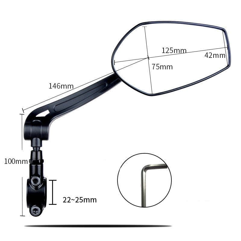 image-Bicycle Mirror Mountain Bike Electric Bike HD Wide Angle Rearview Mirror