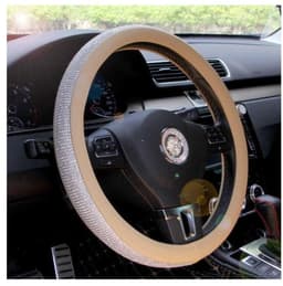 image-Car steering wheel handle set Four seasons universal really cute feminine cartoon leather anti-slip handle