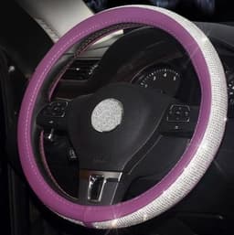 image-Car steering wheel handle set Four seasons universal really cute feminine cartoon leather anti-slip handle