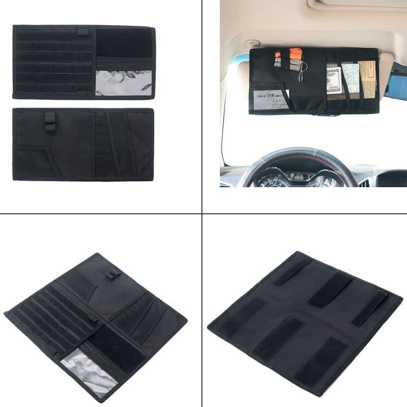 image-Vehicle Visor Panel Truck Car Sun Visor Organizer CD Bag Holder Car Styling Hunting Accessories