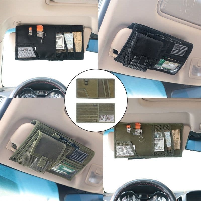 image-Vehicle Visor Panel Truck Car Sun Visor Organizer CD Bag Holder Car Styling Hunting Accessories