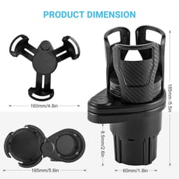 image-Car Drinking Bottle Holder 360 Degrees Rotatable Water Cup Holder Sunglasses Phone Organizer Storage Car Interior Accessories