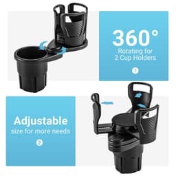 image-Car Drinking Bottle Holder 360 Degrees Rotatable Water Cup Holder Sunglasses Phone Organizer Storage Car Interior Accessories