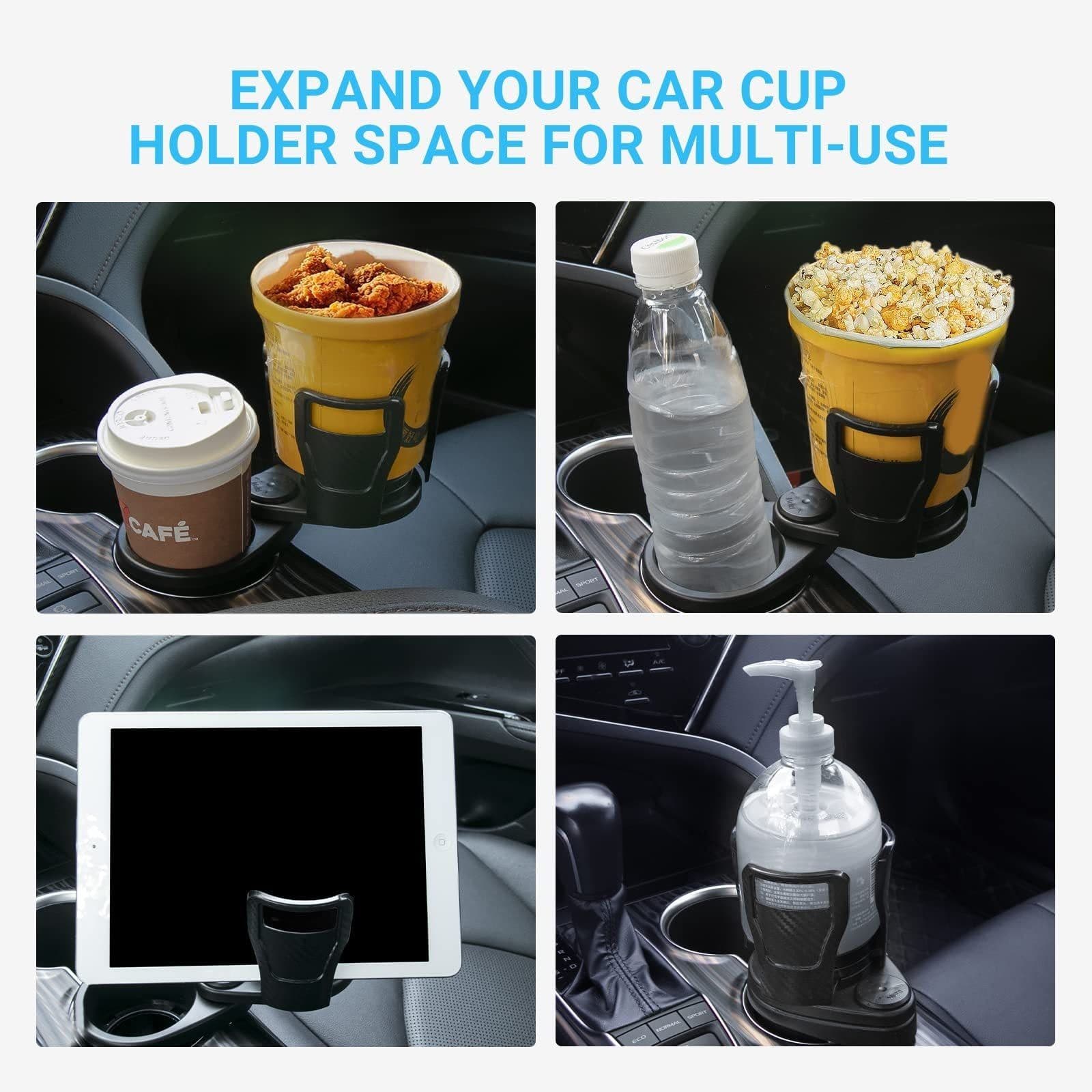 image-Car Drinking Bottle Holder 360 Degrees Rotatable Water Cup Holder Sunglasses Phone Organizer Storage Car Interior Accessories