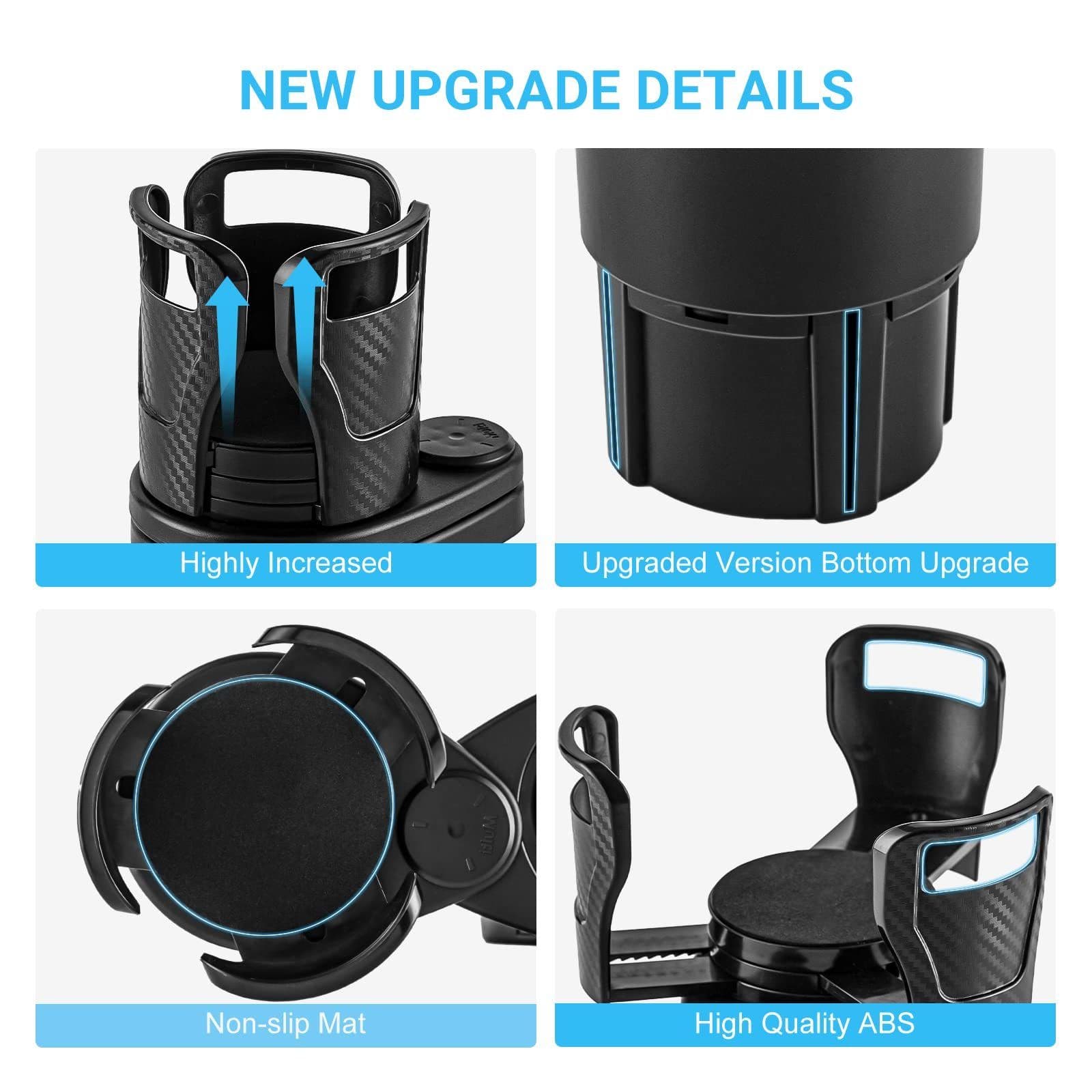 image-Car Drinking Bottle Holder 360 Degrees Rotatable Water Cup Holder Sunglasses Phone Organizer Storage Car Interior Accessories