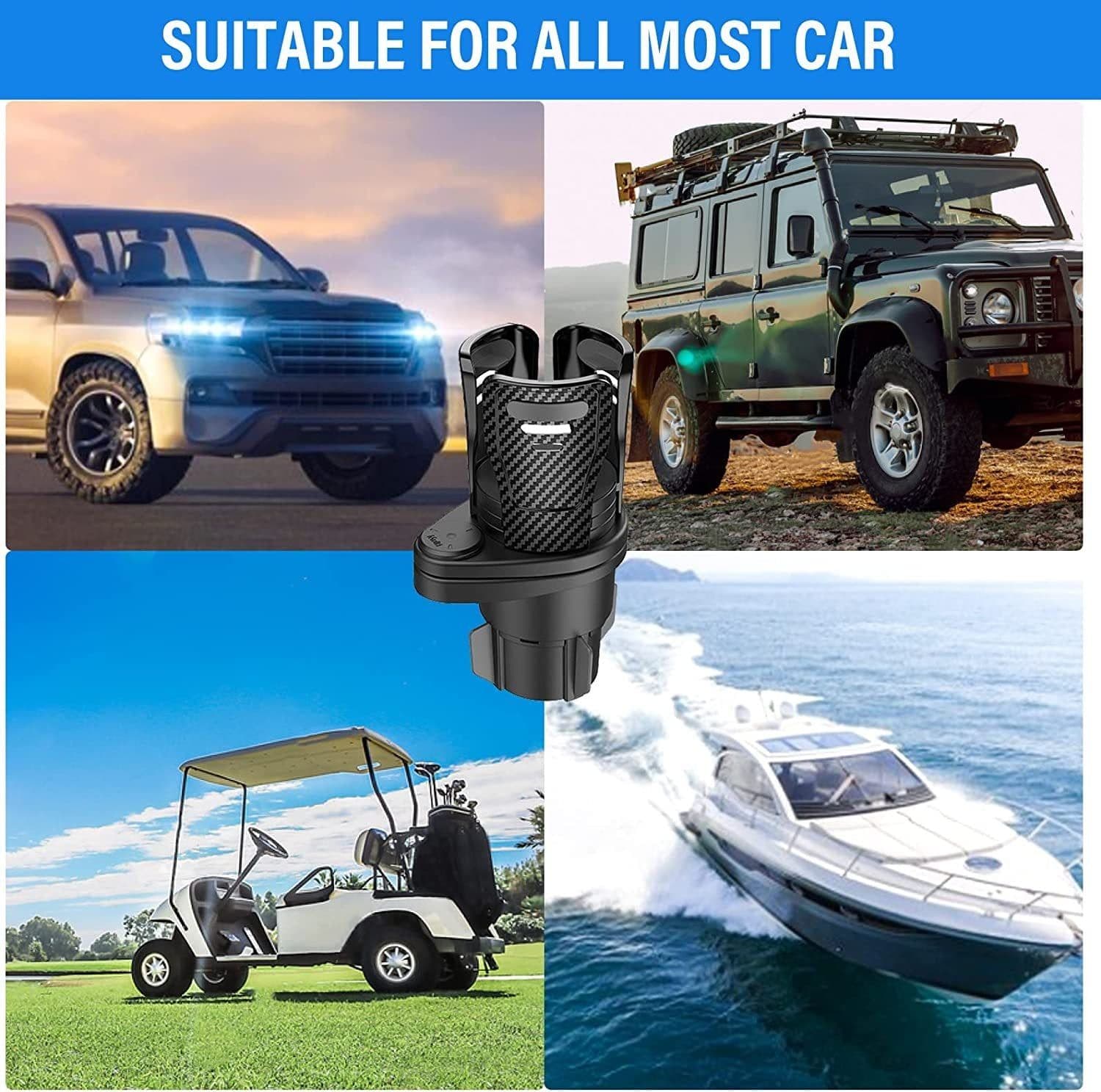 image-Car Drinking Bottle Holder 360 Degrees Rotatable Water Cup Holder Sunglasses Phone Organizer Storage Car Interior Accessories