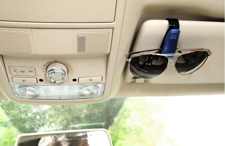 image-Car Sun Visor Glasses Sunglasses Ticket Receipt Card Clip Storage Holder