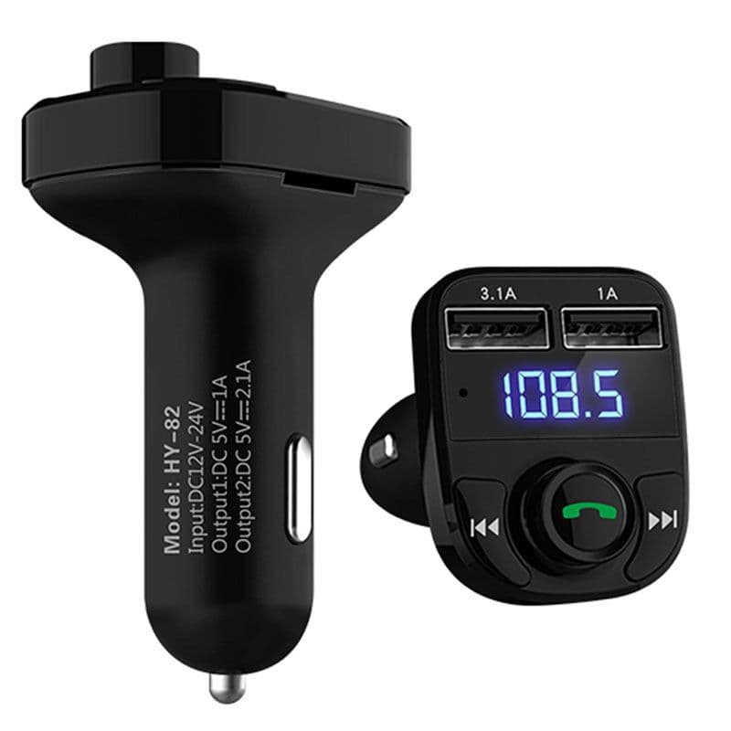 image-Car MP3 Audio Player Bluetooth Car Kit FM Transmitter Handsfree Calling 5V 4.1A Dual USB Car Charger Phone Charger