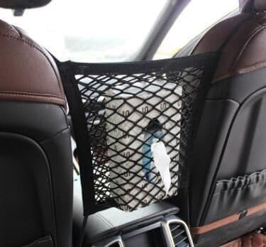 image-Rental Dog Barrier Seat Net Organizer Universal Elastic Auto In The Back Seat For Storage