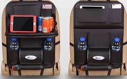 image-Car seat storage bag multi-function car dining table and chair back storage bag backrest hanging bag car interior decoration supplies