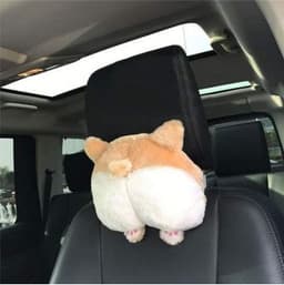 image-New Universal Car Neck Pillow Headrest Seat Cute Soft Corgi Butt Shape Pillows