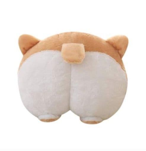 image-New Universal Car Neck Pillow Headrest Seat Cute Soft Corgi Butt Shape Pillows