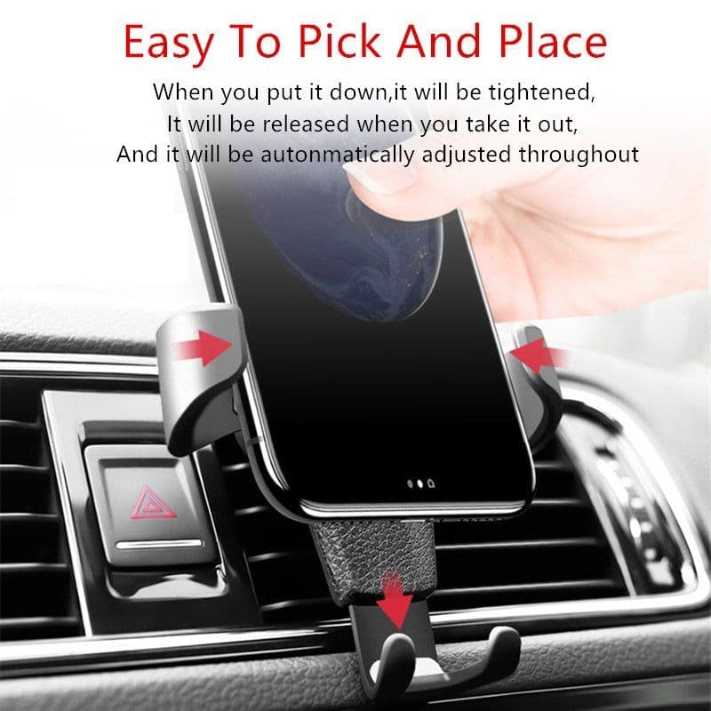 image-Car Phone Holder For Phone In Car Air Vent Mount Stand No Magnetic Mobile Phone Holder Universal Gravity Smartphone Cell Support