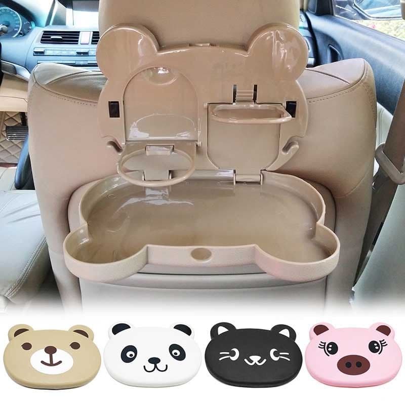 image-Child Car Seat Table Car Seat Tray Storage Kids Toy Food Water Holder Children Portable Table For Car Baby Food Desk ABS