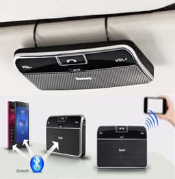 image-Wireless Bluetooth Car Kit Set Handsfree Speakerphone V4.0 Multipoint Sun Visor Speaker for Phone Smartphones Car Charger