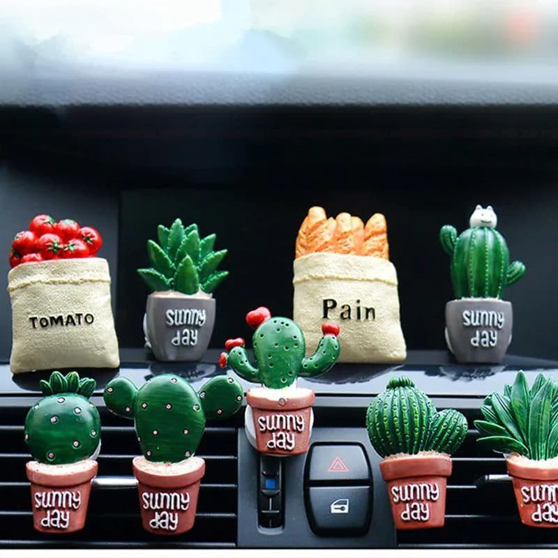 image-Car Air Freshener Plants Perfume Vent Outlet Air Conditioning Fragrance Clip Cute Creative Ornaments Interior Auto Accessories