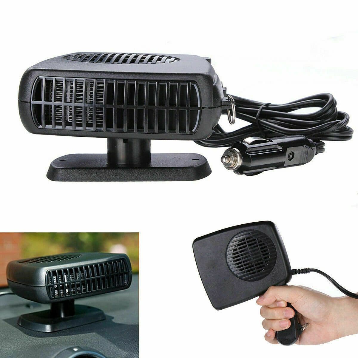 image-Portable Auto Car Heater Fan Air Cooler Windscreen Demister Defroster Heating Fan
