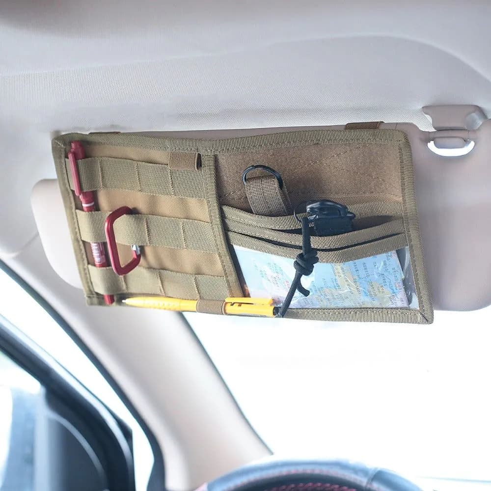 image-Car Sunshade Tactical Storage Bag Visor Panel Holder Car Auto Accessories