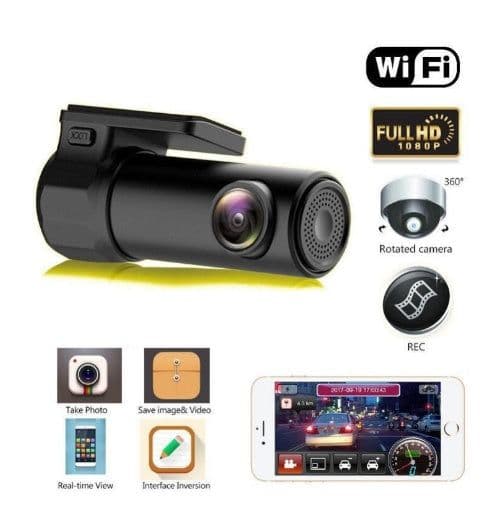 image-Mini WIFI Car DVR Camera Auto Camcorder Wireless DVR APP Monitor Car Black Box