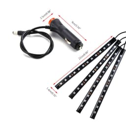 image-Auto LED RGB Interior Atmosphere Strip Light Decorative Foot Lamp With USB Wireless Remote Music Control Multiple Modes For Car