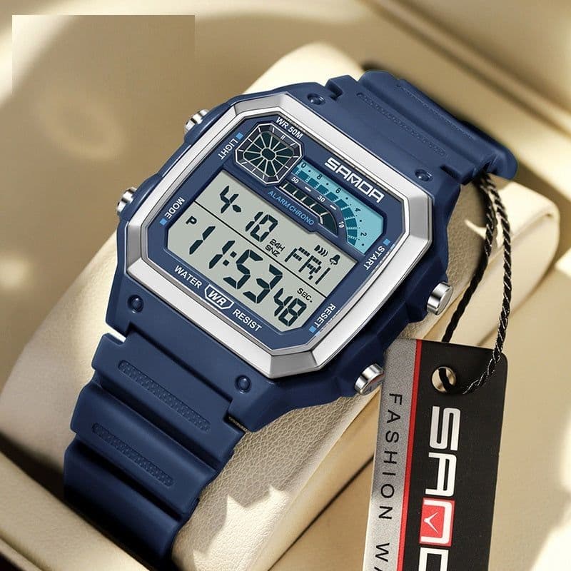 image-Electronic Watch Luminous Waterproof Sports Men Thin Square