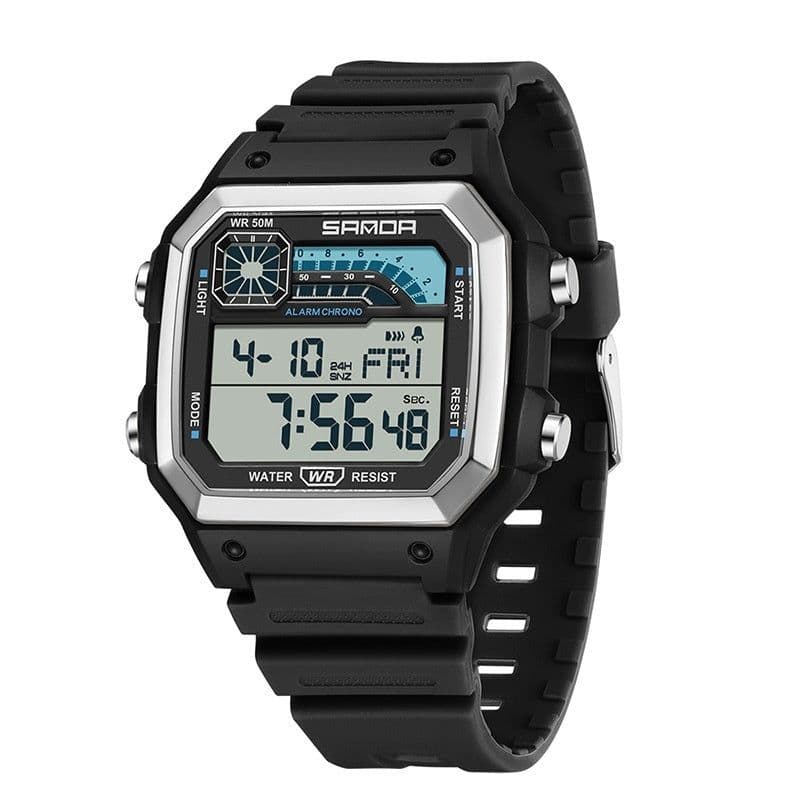 image-Electronic Watch Luminous Waterproof Sports Men Thin Square
