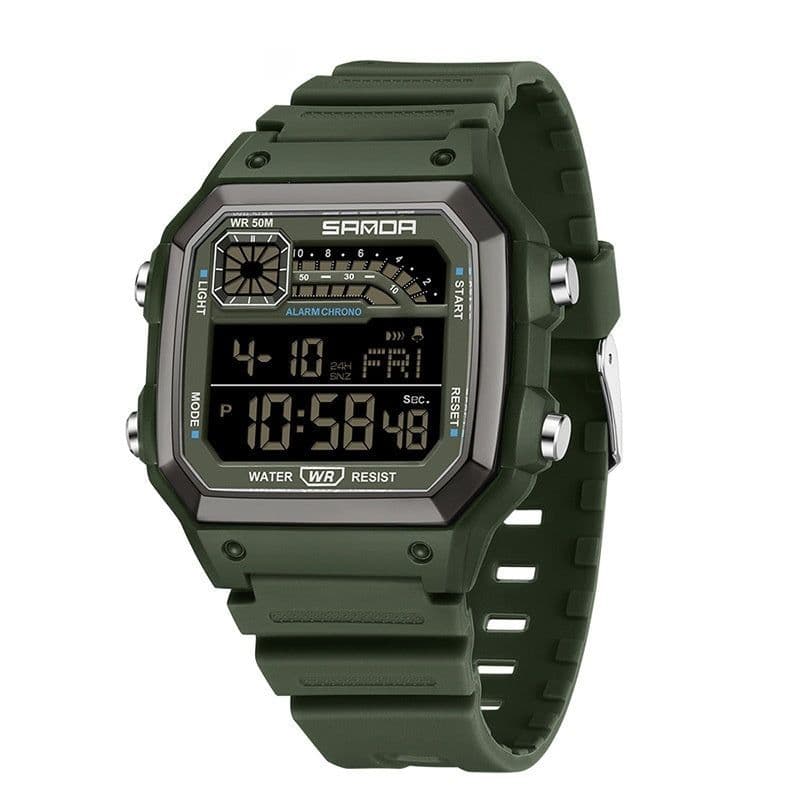 image-Electronic Watch Luminous Waterproof Sports Men Thin Square