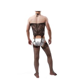 image-Polyester Ultra-thin High-stretch Men's Pantyhose Fishnet Socks