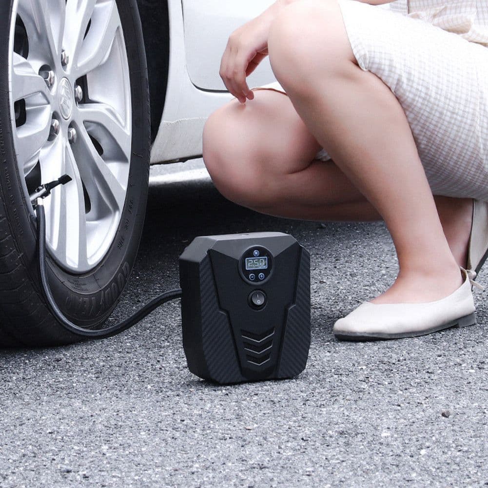 image-Portable Car Air Compressor DC 12V Digital Tire Inflator Air 150 PSI Auto Air For Car Motorcycle LED Light Tire