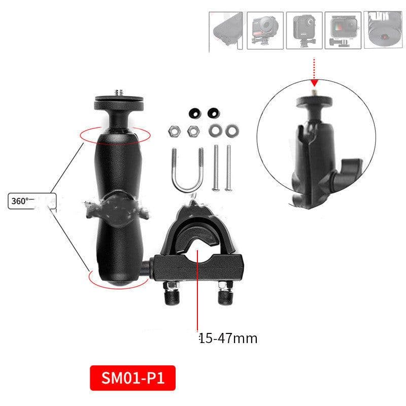 image-TUYU Motorcycle Bike Invisible Selfie Stick Monopod Handlebar Mount Bracket for GoPro Max 9 Insta360 One R X2 Camera Accessories