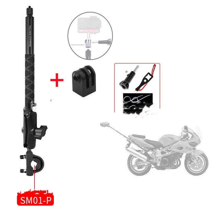 image-TUYU Motorcycle Bike Invisible Selfie Stick Monopod Handlebar Mount Bracket for GoPro Max 9 Insta360 One R X2 Camera Accessories