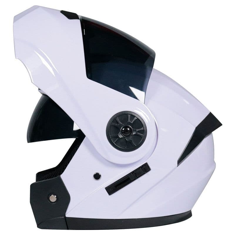 image-Motorcycle And Locomotive Winter Dual-Lens Uncovered Helmet Men And Women Four Seasons Full Cover Electric Car Cap Bluetooth Headset
