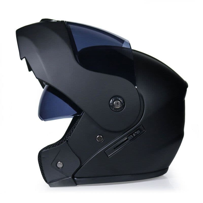 image-Motorcycle And Locomotive Winter Dual-Lens Uncovered Helmet Men And Women Four Seasons Full Cover Electric Car Cap Bluetooth Headset